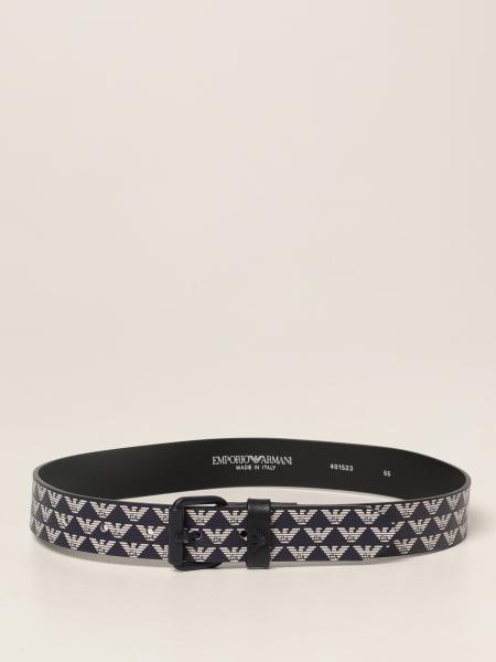 Emporio Armani belt in synthetic leather with all over logo