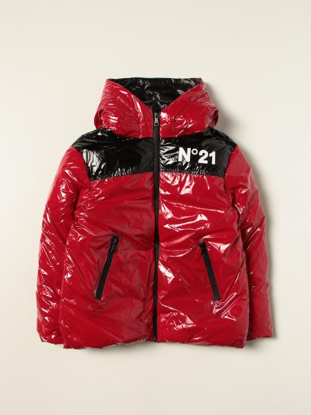 N° 21: N ° 21 down jacket in padded nylon with logo