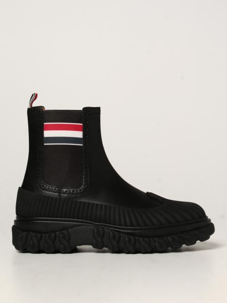 Thom Browne: Thom Browne Chelsea Duck boots in leather and rubber