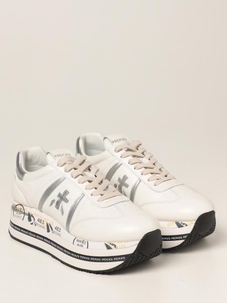 PREMIATA: Beth platform sneakers in leather - White | Sneakers Premiata  BETH 4840 GIGLIO.COM
