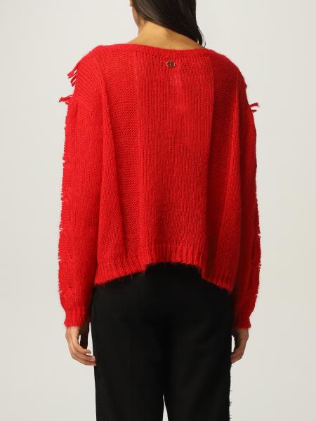 TWINSET: Twin-set sweater in mohair blend with fringes - Red | Twinset ...