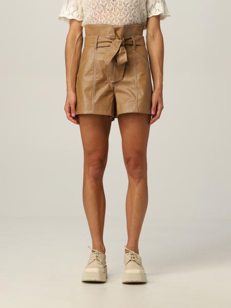 Twin-set shorts in synthetic leather