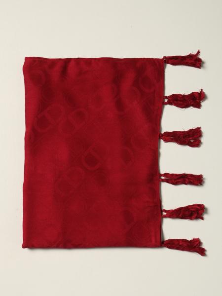 Twin-set fabric scarf with all-over logo