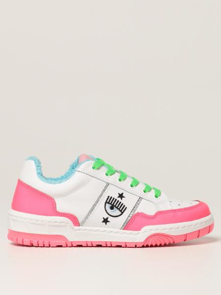 CHIARA FERRAGNI: CF-1 trainers in leather - White | Chiara Ferragni ...