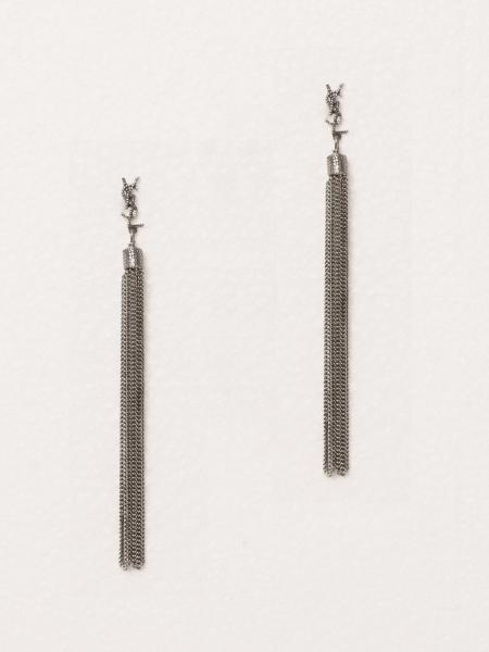 Fringed earrings with logo
