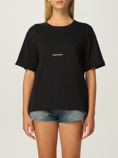 Saint Laurent donna: T-shirt Saint Laurent in cotone con logo