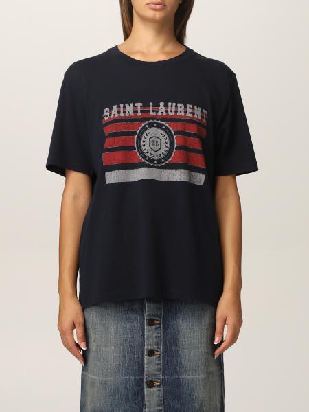Saint Laurent donna: T-shirt League Saint Laurent in cotone