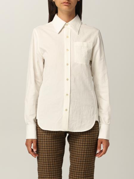 Saint Laurent women: Saint Laurent shirt in cotton and linen