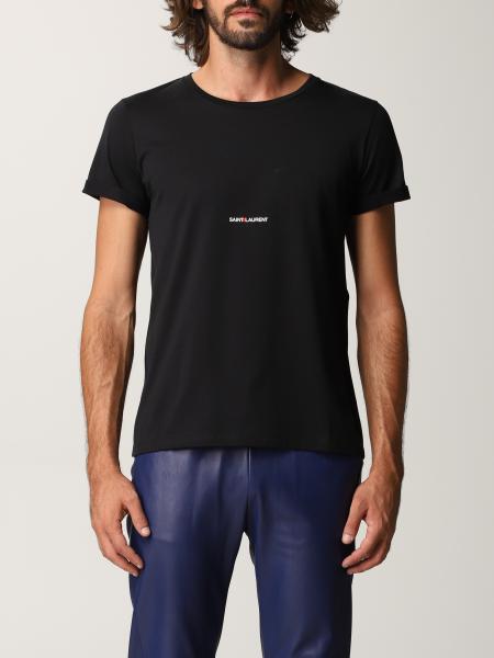 Saint Laurent uomo: T-shirt Saint Laurent in cotone con logo