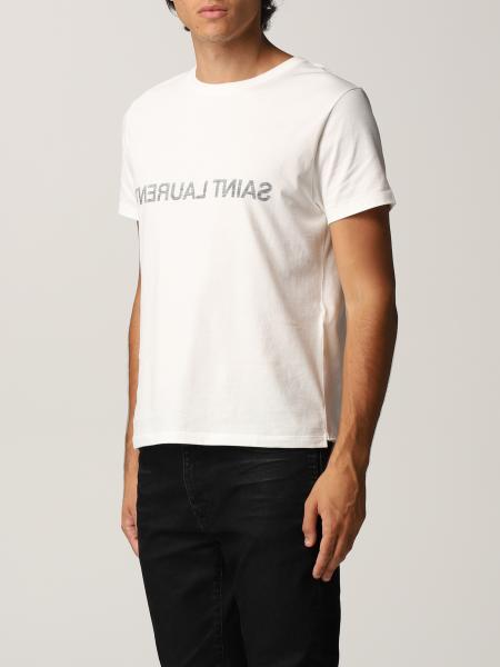 SAINT LAURENT: cotton T-shirt with reversed logo | T-Shirt Saint 