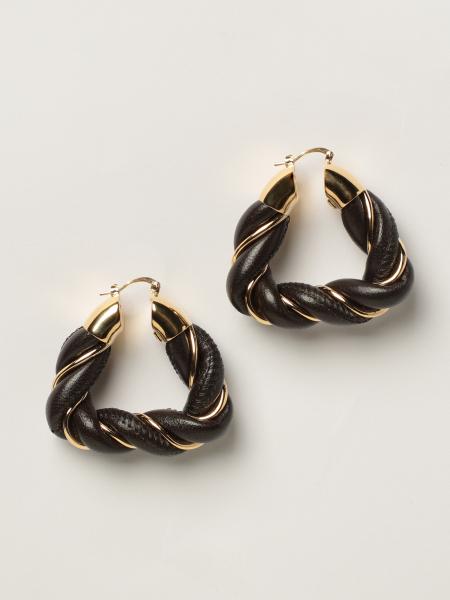 Bottega Veneta women: Bottega Veneta earrings with circles in woven leather