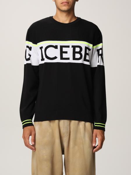 ICEBERG: sweater for man - Black | Iceberg sweater A013 7010 online at ...