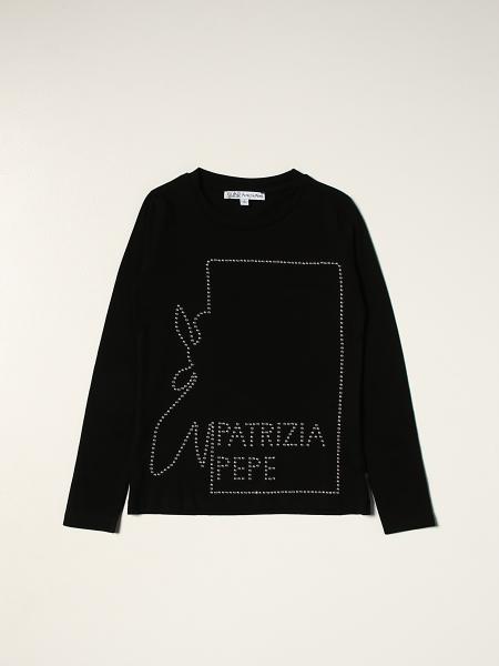 Patrizia Pepe bambino: T-shirt Patrizia Pepe in cotone con logo di micro borchie