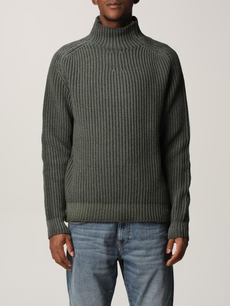 DIESEL: pullover in ribbed wool blend - Military | Diesel sweater ...