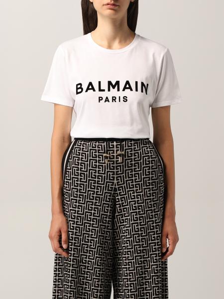Balmain donna: T-shirt Balmain in cotone con logo