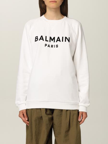 Balmain women: Balmain cotton sweatshirt with logo