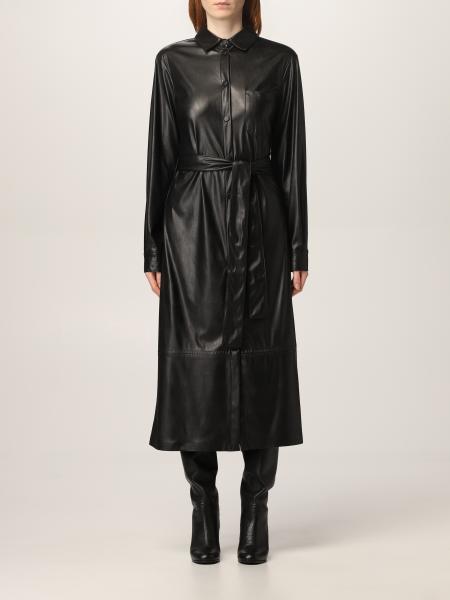 Pinko chemisier dress in synthetic leather