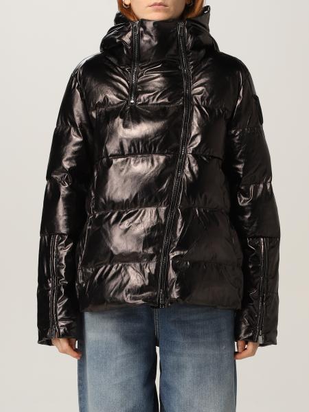 Pinko down jacket in leather effect fabric