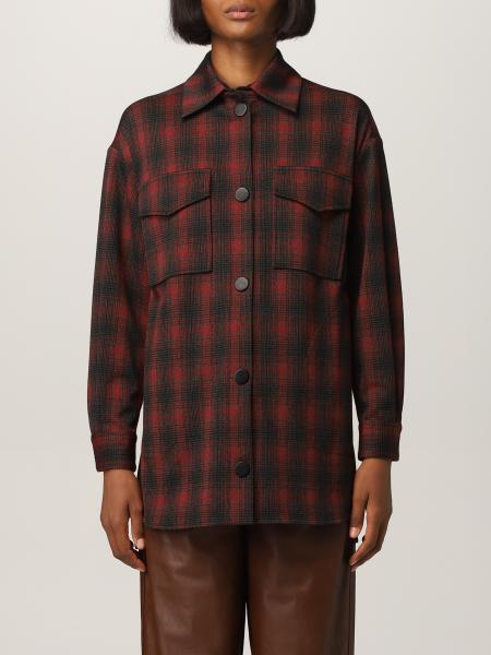 Pinko shirt in stretch viscose with check pattern