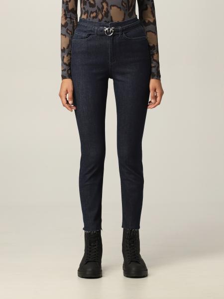 Pinko: Pinko 5-pocket jeans with belt and Love Birds buckle