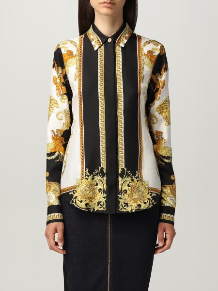 Versace women: Versace silk shirt with baroque pattern