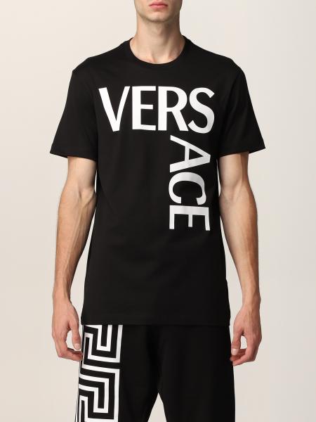 Versace men: Versace t-shirt in organic cotton with logo