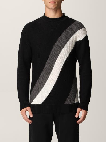 Emporio Armani sweater in virgin wool with bands