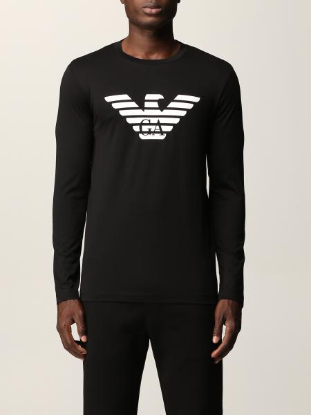 Emporio Armani uomo: T-shirt Emporio Armani in cotone con logo a contrasto