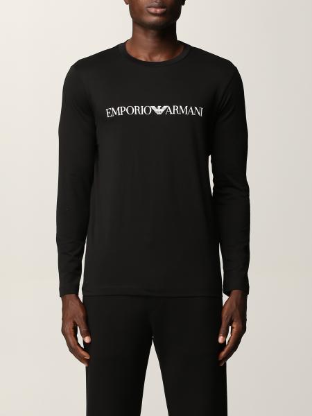 Emporio Armani uomo: T-shirt Emporio Armani in cotone con logo a contrasto