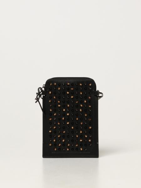 Christian Louboutin men: Loubilab Christian Louboutin shoulder bag in leather with studs