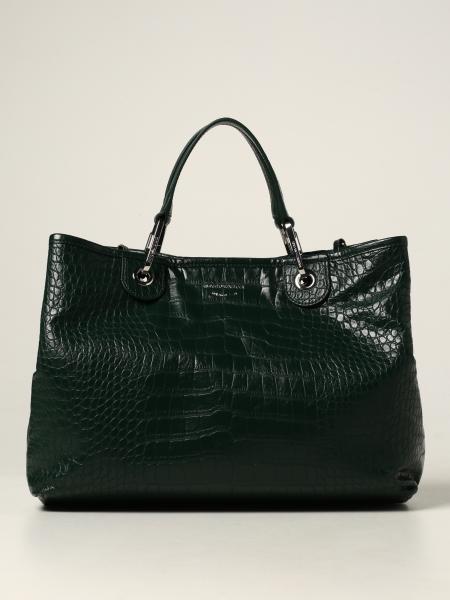 EMPORIO ARMANI: MyEA bag in crocodile print synthetic leather - Green ...