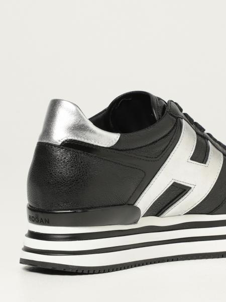 HOGAN: H483 midi platform sneakers in leather - Black | Sneakers Hogan  HXW4830CB80 QC6 GIGLIO.COM