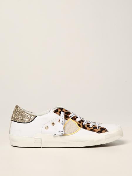 Philippe Model: Philippe Model sneakers in leather and animalier pony