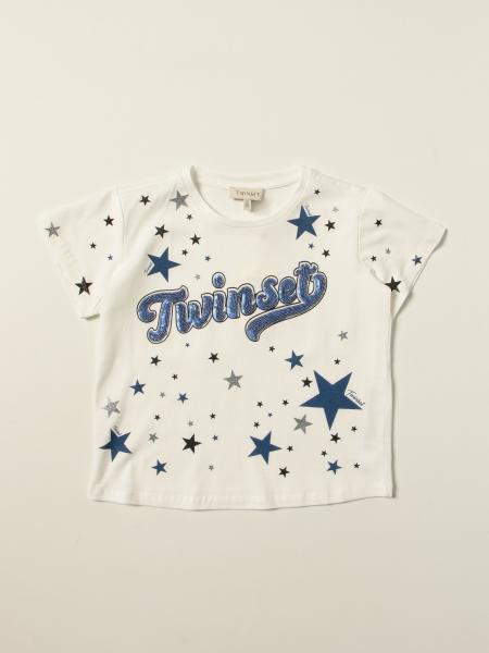 Twin-set T-shirt with logo and contrasting stars