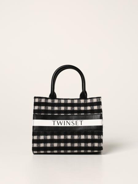 Twin-set bag in check fabric
