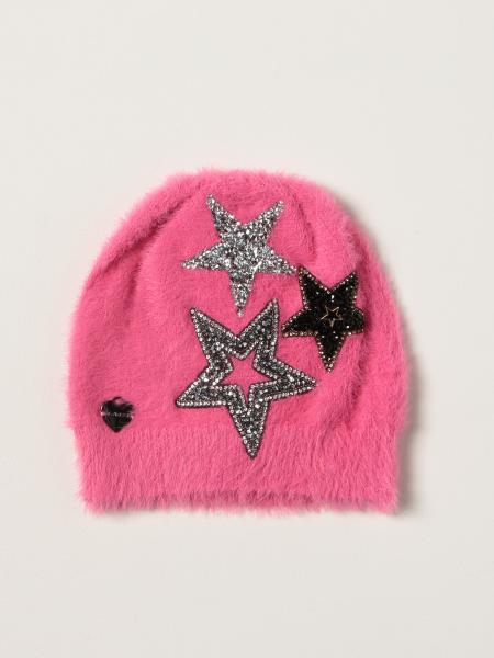 Cappello a berretto Twin-set in maglia con stelle lurex e placca