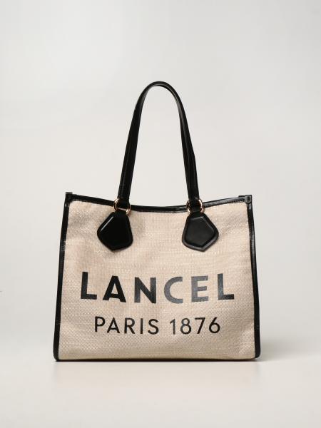 LANCEL: canvas tote bag - Black | Lancel tote bags A10749 NATURAL/BLK ...