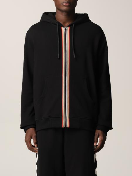 BURBERRY: sweatshirt in vintage striped cotton - Black | Burberry sweatshirt  8033391 online on 