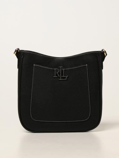 LAUREN RALPH LAUREN: bag in textured leather - Black | Lauren Ralph ...