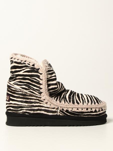 Mou: Eskimo Mou ankle boots in pony with animal print