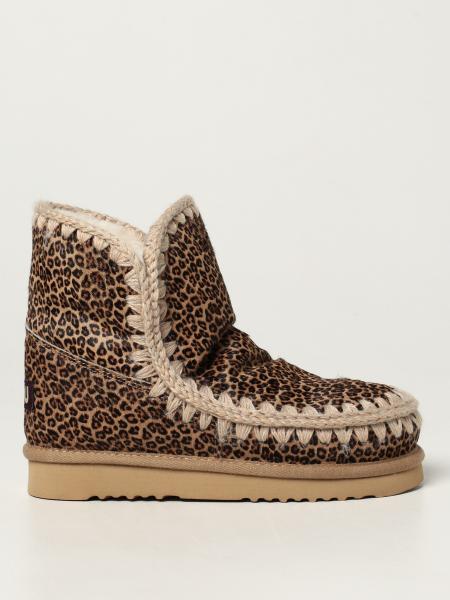 Mou: Eskimo Mou ankle boots in pony with animal print