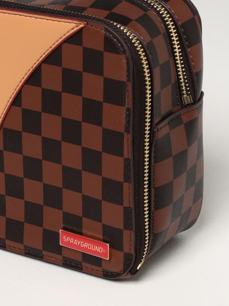 SPRAYGROUND: Pochette in pelle vegana con bocca squalo - Marrone |  Portadocumenti Sprayground 910B3935NSZ GIGLIO.COM