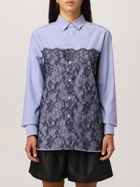 Red Valentino Oxford shirt in cotton and lace