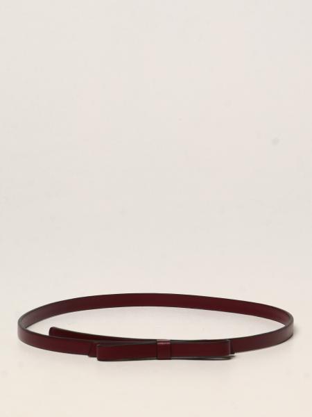 Red Valentino women: Red (V) leather belt with bow