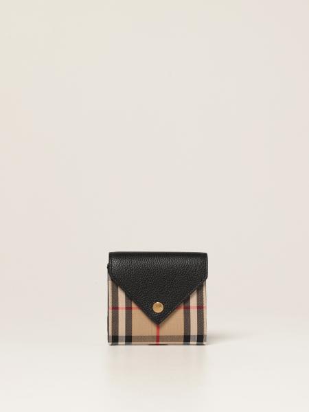 BURBERRY: wallet in coated cotton - Beige  Burberry wallet 8070414 online  at