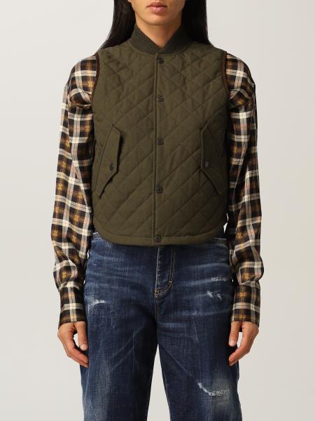 Dsquared2 reversible vest in cotton and fabric