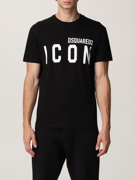 Dsquared2: T-shirt Dsquared2 in cotone con logo Icon
