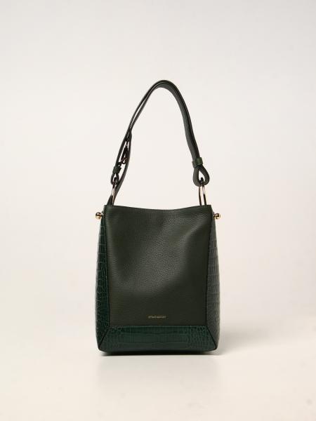 Borsa Lana midi Strathberry in pelle martellata e con stampa cocco
