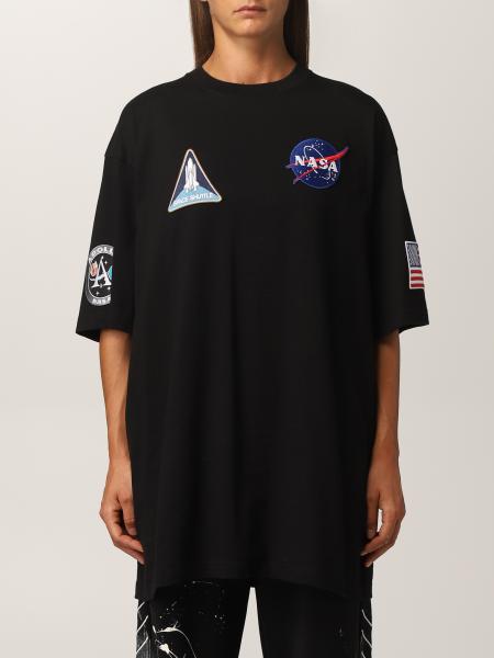 Balenciaga donna: T-shirt Balenciaga in cotone con logo NASA