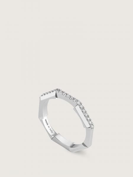 L2l demi-pave' anello fascia 18kt e diamanti
